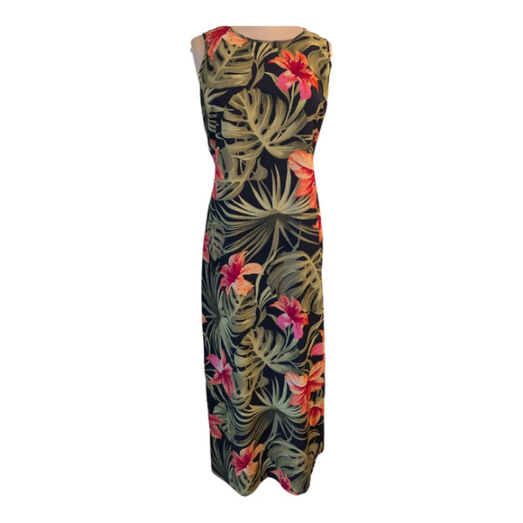 Lightweight Sleeveless Tropical Print Maxi Dress Women's S Resortwear Vacation - Picture 1 of 8